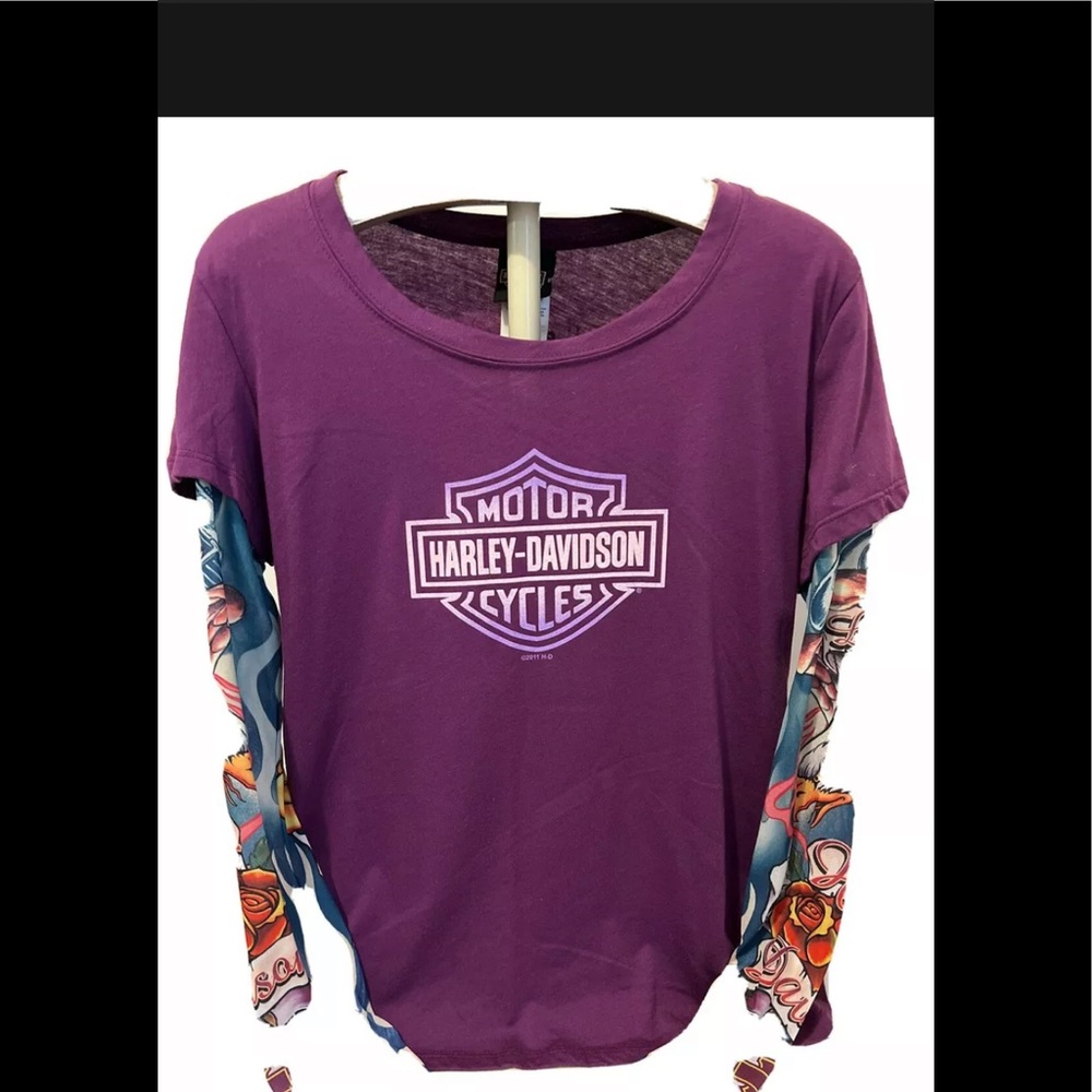 Harley Davidson Womens Tattoo Sleeve blouse